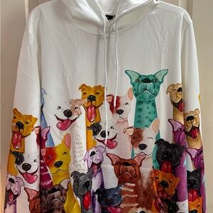 Colorful Dog Print Women's Hoodie